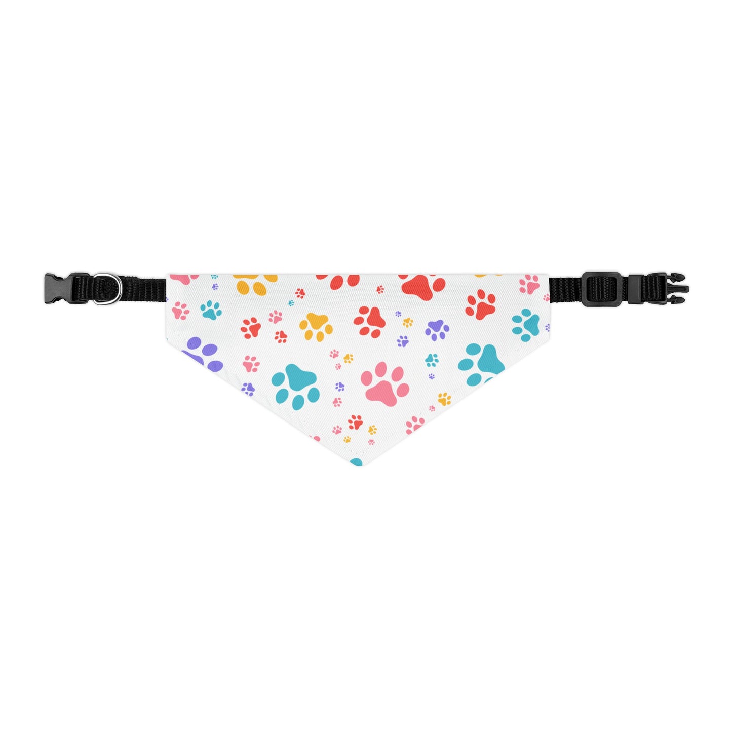 Colorful Paw Print Pet Bandana Collar