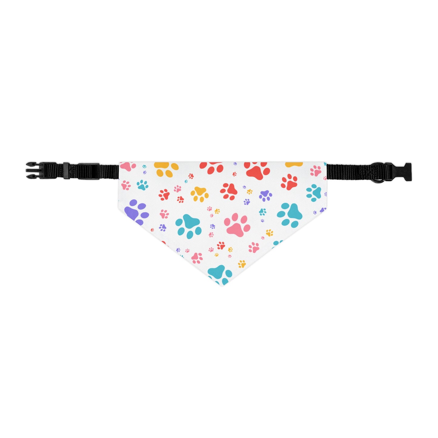 Colorful Paw Print Pet Bandana Collar