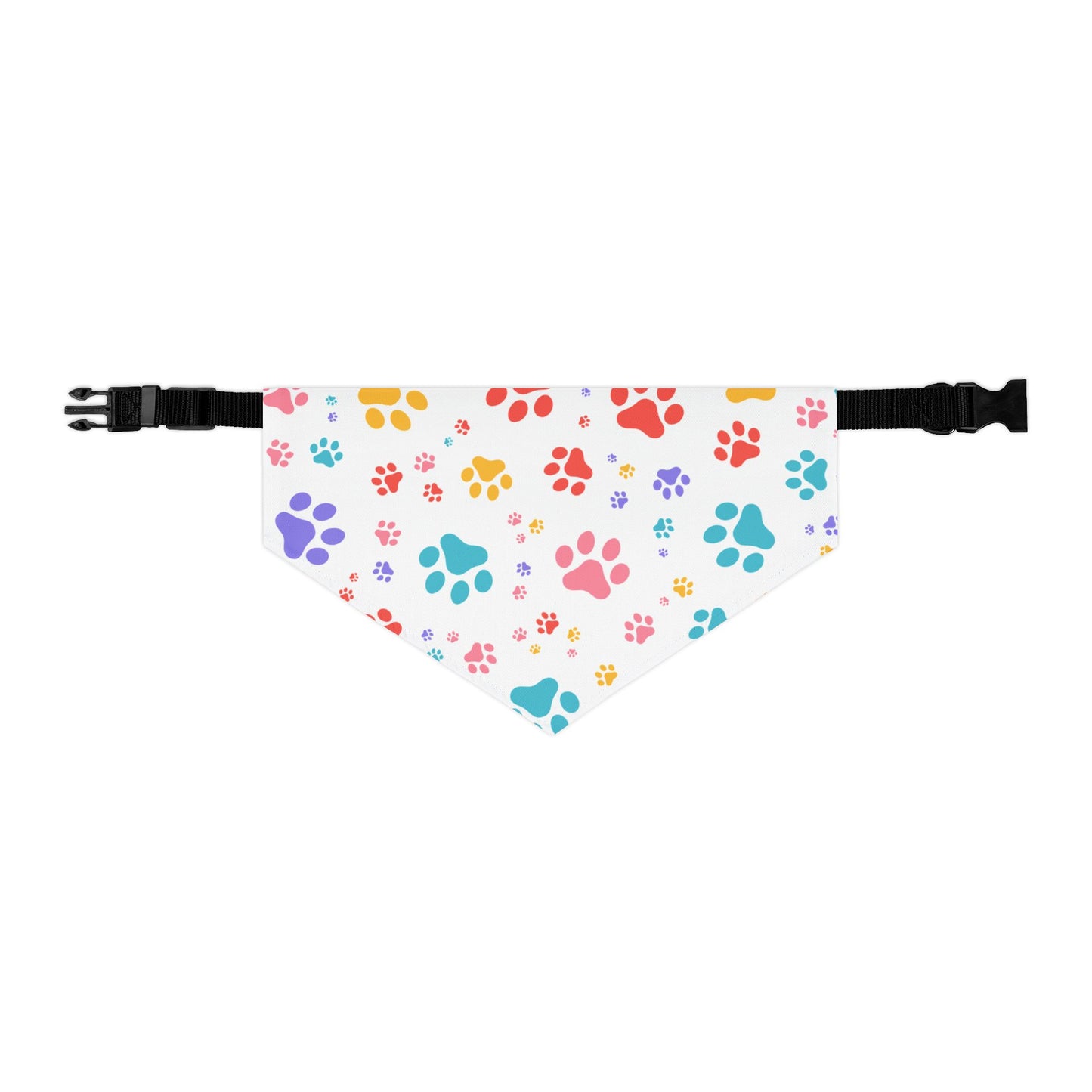 Colorful Paw Print Pet Bandana Collar