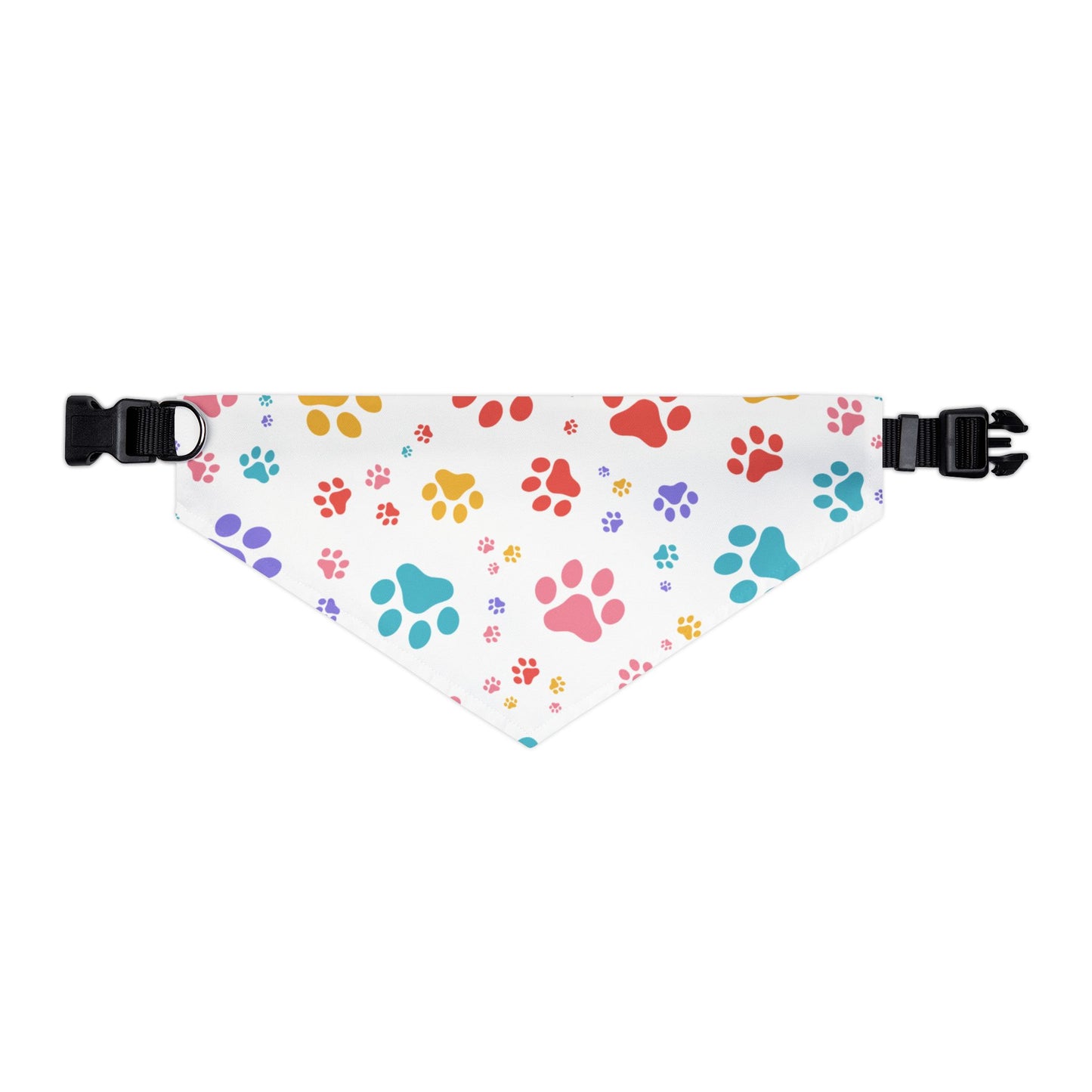 Colorful Paw Print Pet Bandana Collar